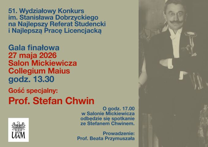 Plakat zapowiadający galę finałową konkursu 27 maja 2026 w Collegium Maius.