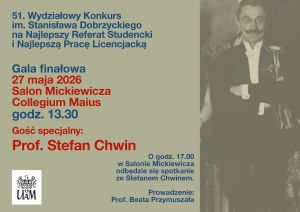 Plakat zapowiadający galę finałową konkursu 27 maja 2026 w Collegium Maius.