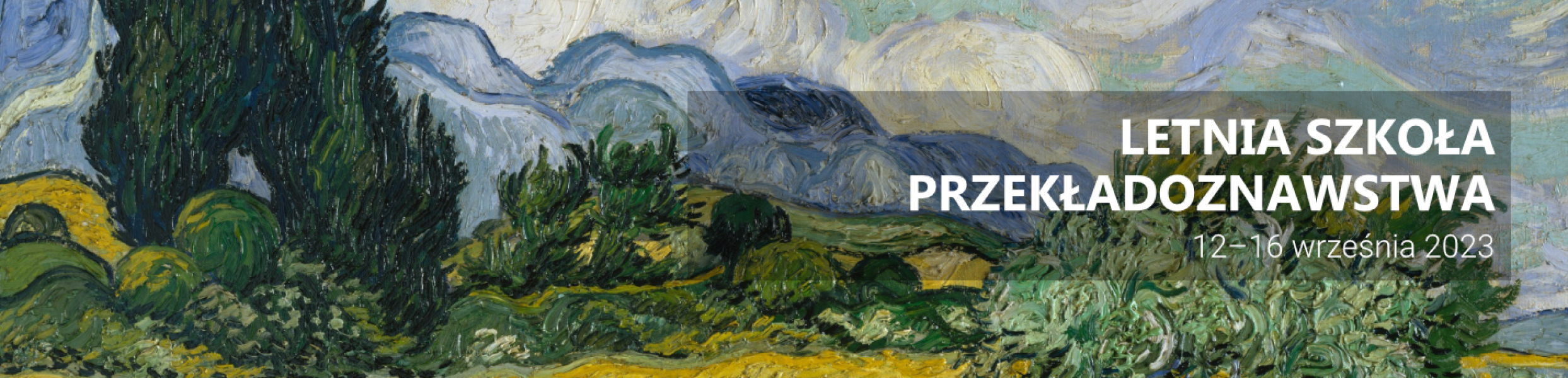 Na obraz Van Gogha przedstawiający letni krajobraz nałożono napis 
